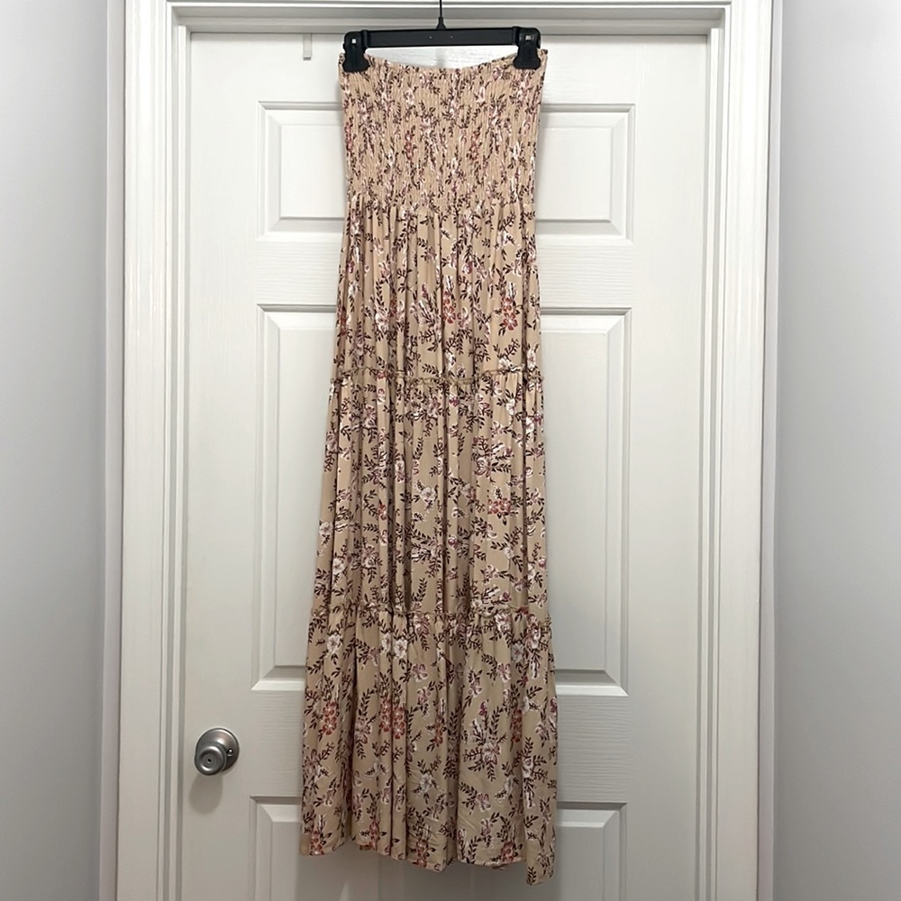 Boho strapless maxi dress - size Medium.